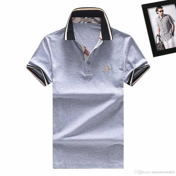 

дизайнер лето мужской футболка burberri хлопок высокого качества бутик рубашка вышитого логотип рыхлого большой sizecool дышащей мода polosh, White;black