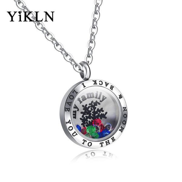 

yikln trendy wish bottle pendant necklaces for men women openable design my family letters & tree of life jewerly gift yogx1298, Silver