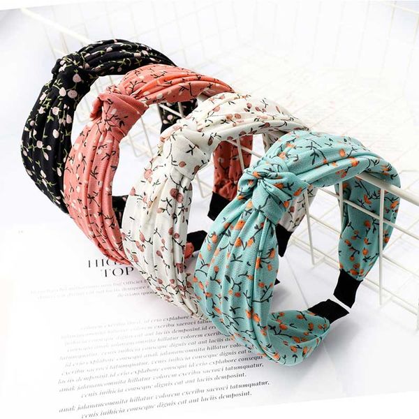 

cute knot headbands for women - cloth art hair hoop little flowers cloth wide edge printing hair hoop headband female hair ornaments, Silver