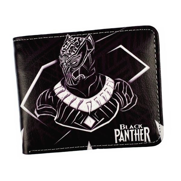 

designer wallet purse marvel hero black panther short men's wallet with card holder coin purse, Red;black