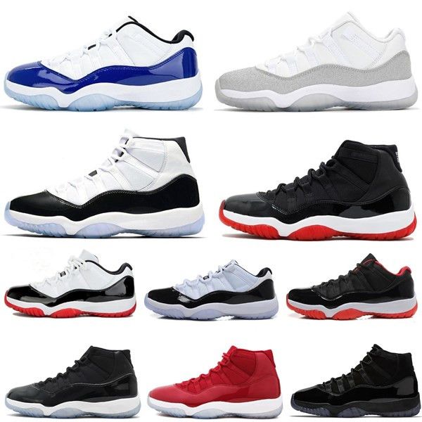 

11s low wmns concord mens basketball shoes 11 xi bred space jam cap and gown women trainers sports sneakers with box, White;red