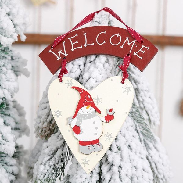 

santa claus natural wood christmas ornaments pendant door wall plaque sign hanging for home party decorations supplies #15f