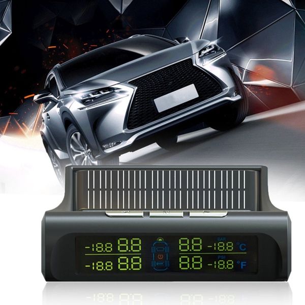 

solar powered tpms tire pressure monitoring system real-time detection alarm led display external or internal sensor hot