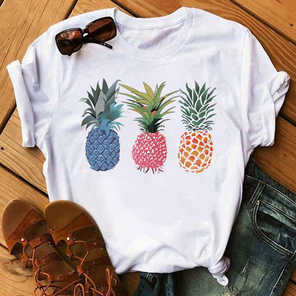 

kawaii cotton pineapple print t shirt men 90s harajuku ullzang fashion t-shir cute cartoon tshirt korean style tees female, White;black