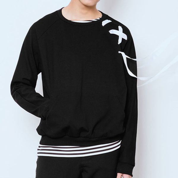 

2019 новые люди одежды моды свободно и комфортно пару пуловер черный хип-хоп толстовки, Black