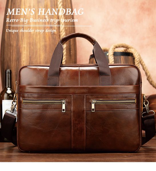 

bag men's genuine leather briefcase male man lapbag natural leather for men messenger bags men's briefcases 2019