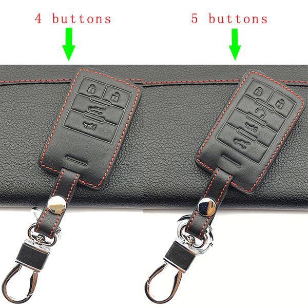 

car leather case cover remote fob for escalade atsl srx xts sls cts sts ats 4 buttons / 5 buttons key bag
