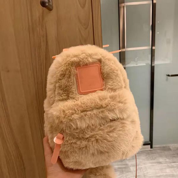 

fashion plush backpack lady college style women schoolbag outdoor travel bag new cartoon cosmetic bag fannypack