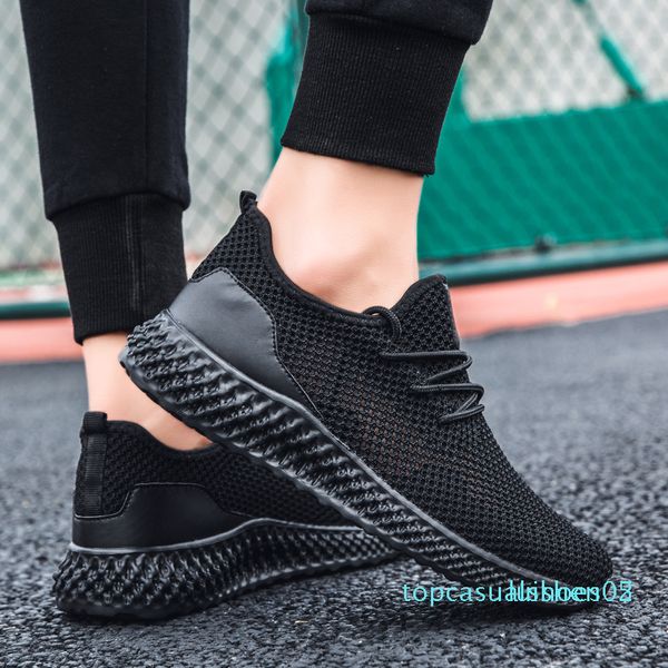 

2020 new mesh men sports shoes casual shoes fashion men lightweight comfortable breathable walking t05, Black