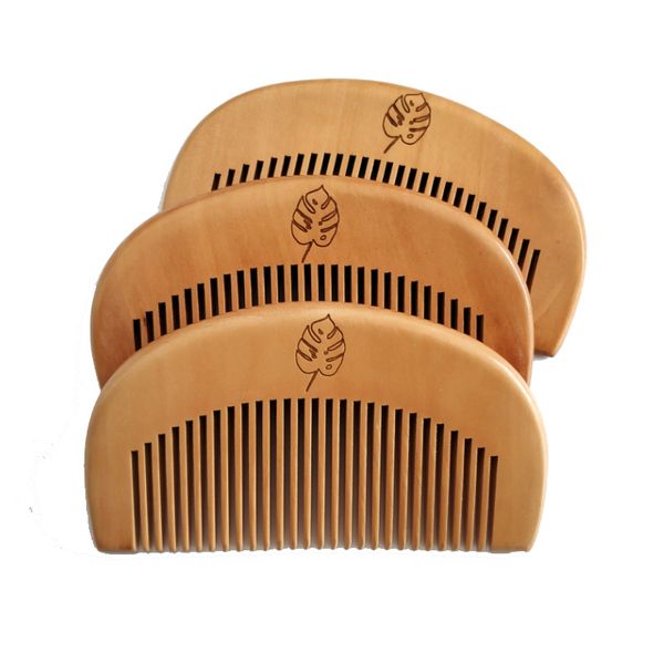 

1pcs natural peach wooden fine-tooth comb beard care for men /hair comb for women pocket 10*5cm, Silver