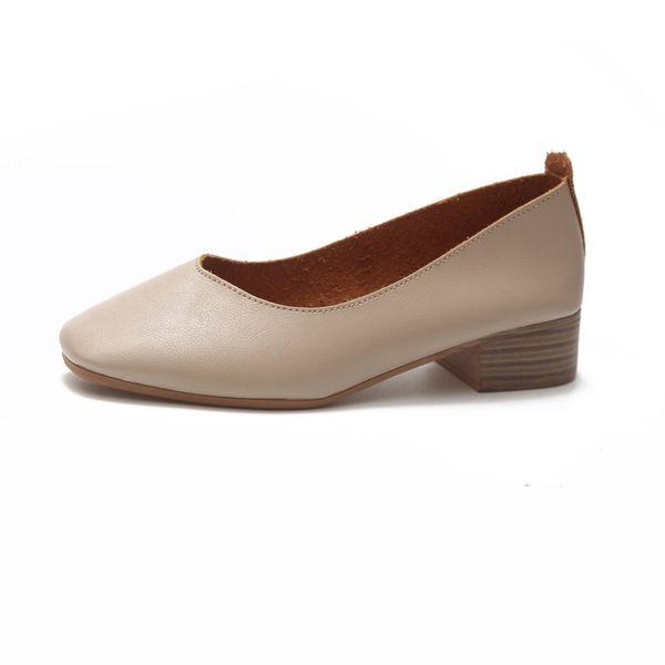 

2018 new korean version of the thick square head retro grandmother shoes shallow mouth wild mary jane shoes, Black