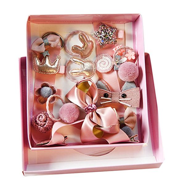 

18pcs / set изысканный дети аксессуары для волос набор для детей зажим для волос оголовье ленты дети headdress клип set new arrival, Slivery;white