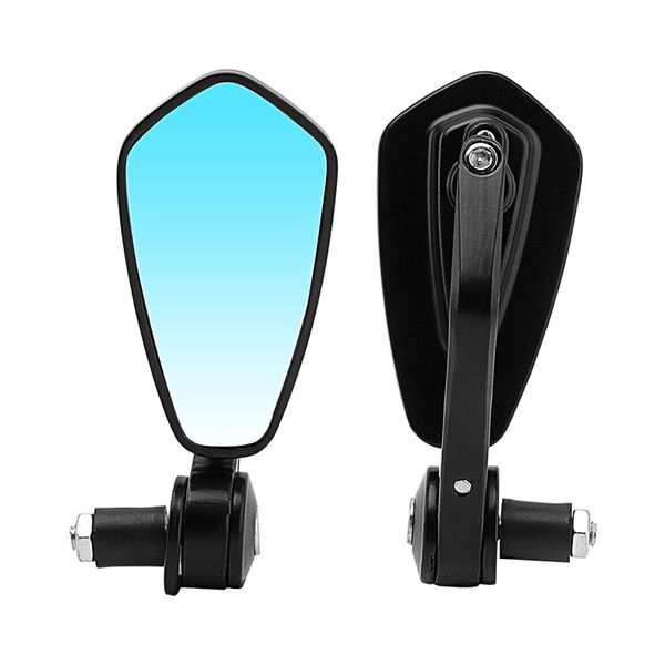 

1 pair 7/8" 22mm universal motorcycle aluminum rear view black handle bar end side rearview mirrors