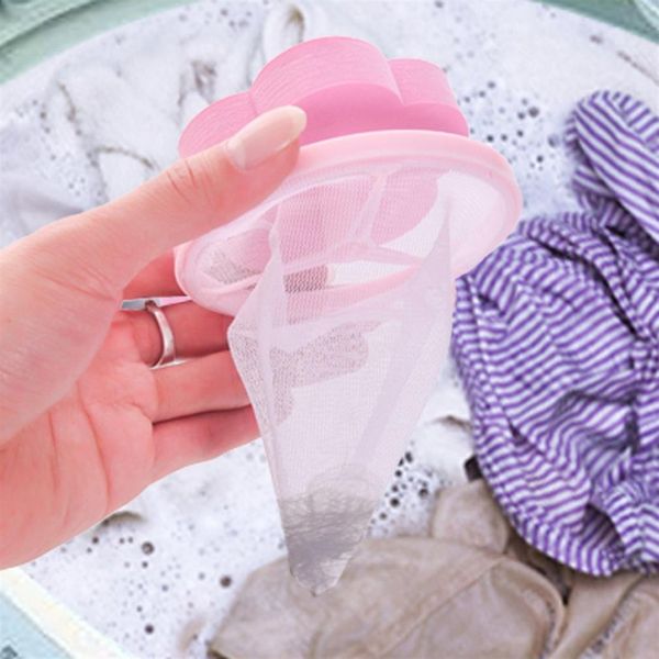 

Laundry machine wool filtration hair removal flower hape ball durable removable me h filter bag wa hing ball upplie random color