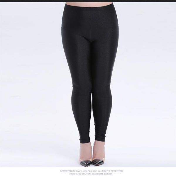

2019summer leggings thin black leggings stretchy plus size 4xl 5xl black glossy pants outside wearing pantsthin section
