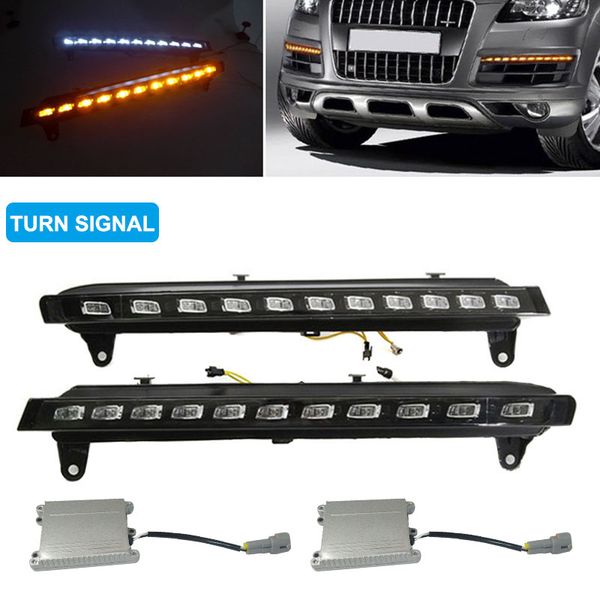 

1 pair led drl daytime running light driving turn signal lamp for q7 vs998