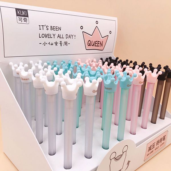 

1pc kawaii neutral pens cute crown pens creative candy color gel for kids gifts school office supplies korean stationery