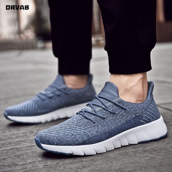 

mens lightweight breathable men shoes black gray blue knitted mesh sneakers summer tenis tennis trainers size 39-46