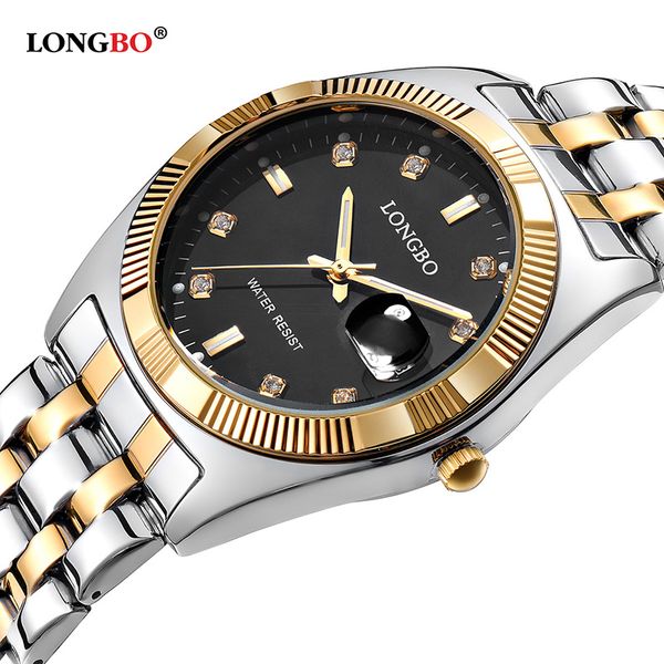 

longbo 2018 new fashion brand men women lovers watch luxury calendar quartz watch waterproof casual couples business wristwatch, Slivery;brown