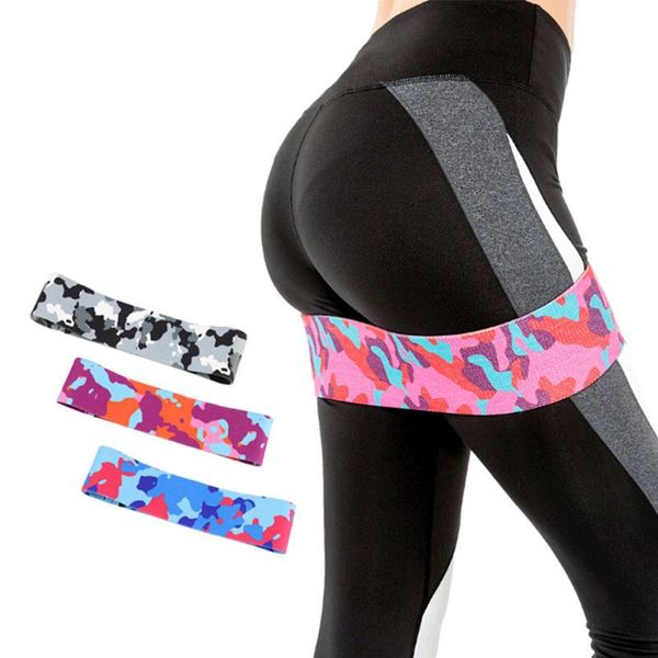 

comfortable camouflage hip ring latex silk yoga rally belt fitness squat hips exercise resistance band elastic equipment