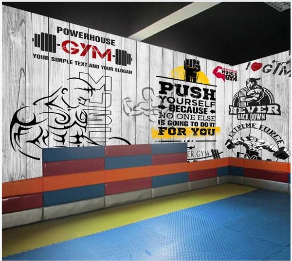 

wdbh 3d wallpaer custom p retro wood plank sports gym image wall background home decor living room wallpaper for walls 3 d