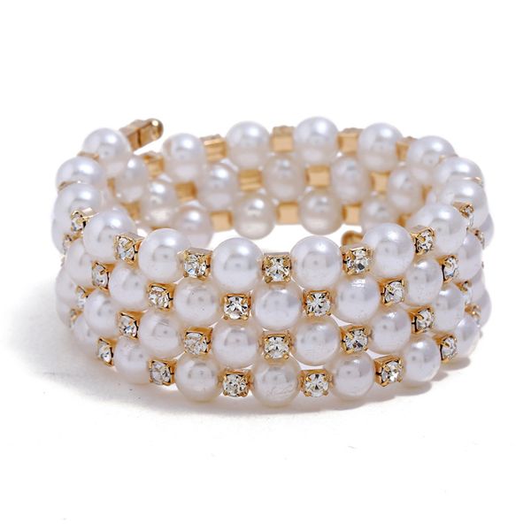 

explosive new products accessories european and american fashion jewelry individual hand-made claw chain pearl bracelet, Black