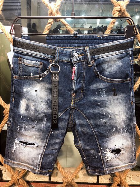 

2020 new summer fashion jeans men's personality hole retro denim shorts pants men's designer shorts men's fashion shorts, White;black