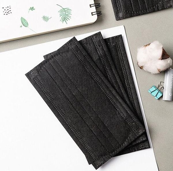 

dhl ship1pc 3 layer filter face masks non woven mouth masks pm2.5 anti pollution anti dust protective safety 4 colors black