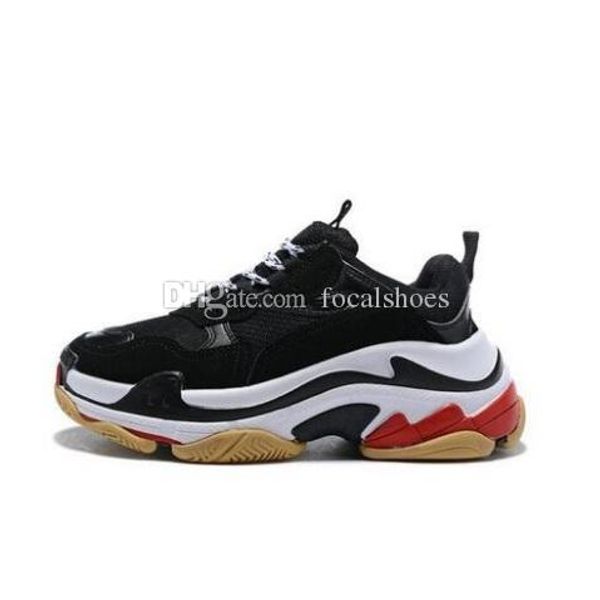 

luxury triple s sneaker men women casual shoes vintage leather triple-s espadrilles women flat chaussures men outdoor triple colormatch, Black