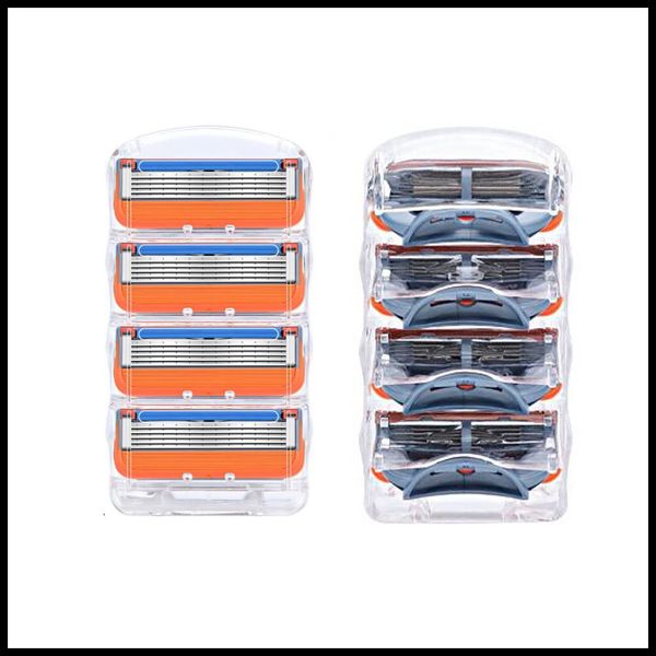 

stock portable hand shaver head shaver cutter head replace 4pcs/lot manual shaver five-layer razor blade men's manual blade