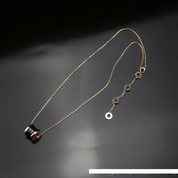 

woman black ceramics necklace female rome tubogas rings pendant chains womens wedding party lover 14k gold necklace