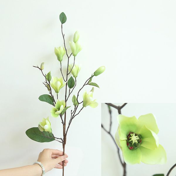 

realistic artificial 9-heads simulation magnolia flower bouquet ornament decor