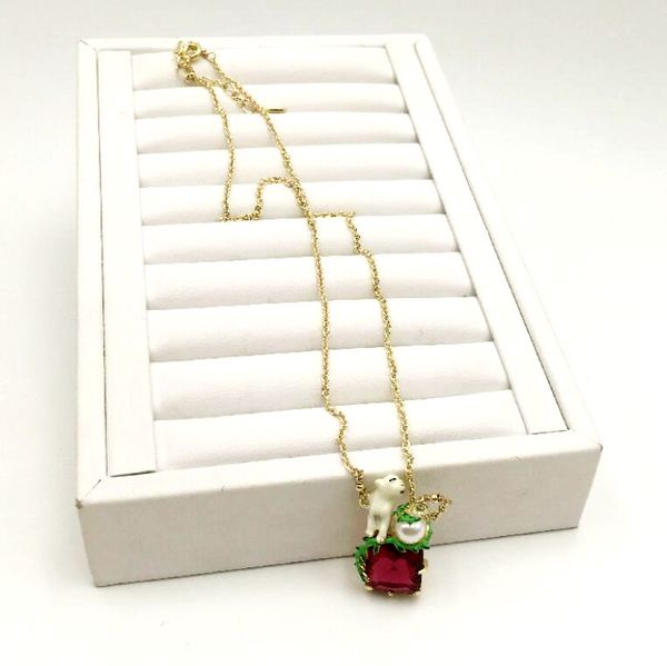 

csxjd elegant enamel cute animal alphabet necklace, Silver