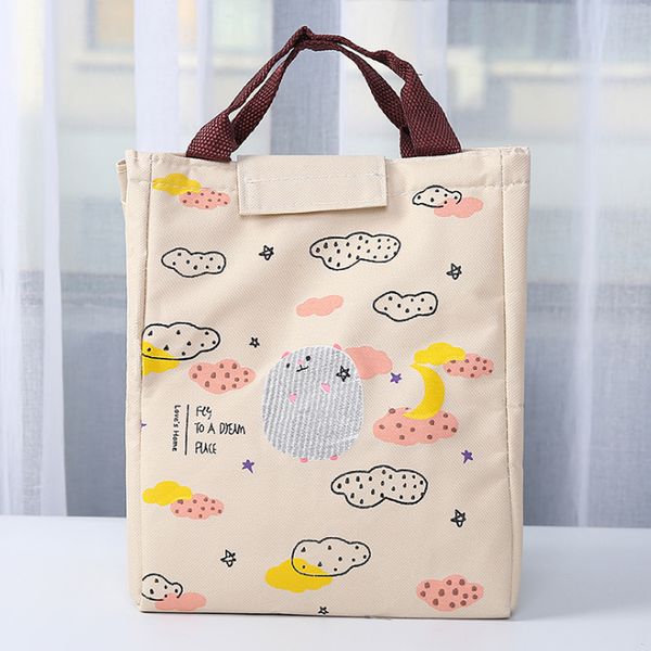

monerffi 2019 waterproof lunch bag for women kids men cooler lunch box bag tote canvas insulation package portable, Blue;pink