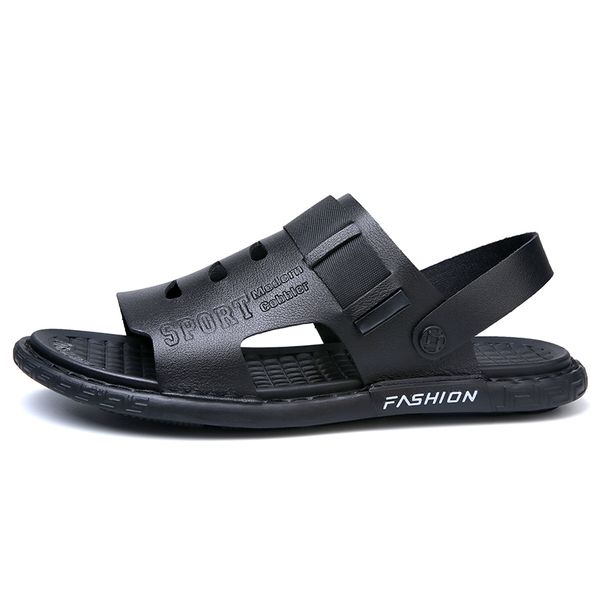 

sandals man cuero sandales sandal sandale size sandalias ete rubber 2021 sandalle zandalias beach classic transpirables sandali genuine, Black