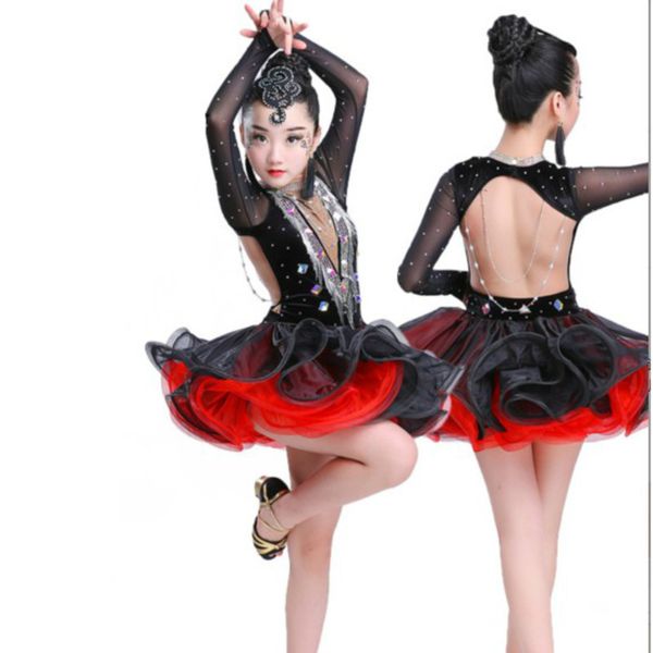 2019 Diamond Competition Ballroom Dance Dresses Latin For Girls Cha Cha Dress Dancing Dress Competition Dancewear Kids Kid Costumes From Honhui