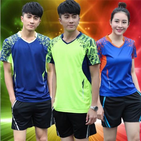 

badminton suits men and women casual summer thin with short sleeve shorts tracksuits quick-drying, Black