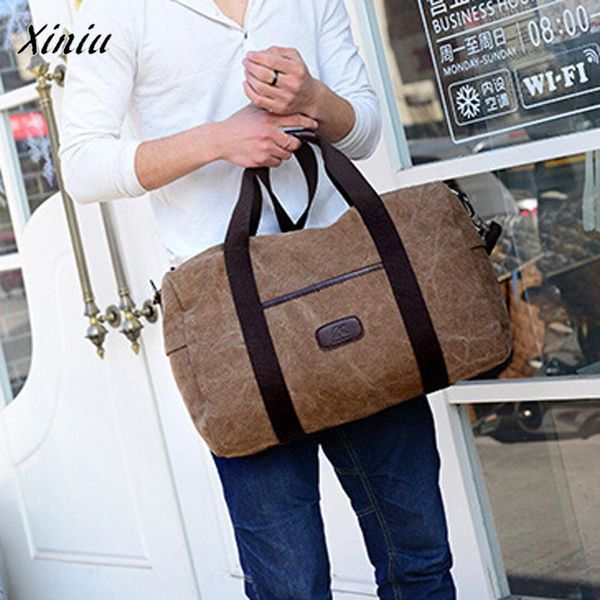 

xiniu quality vintage canvas men's women's bag messenger shoulder crossbody bags handbags female casual tote large travel bag