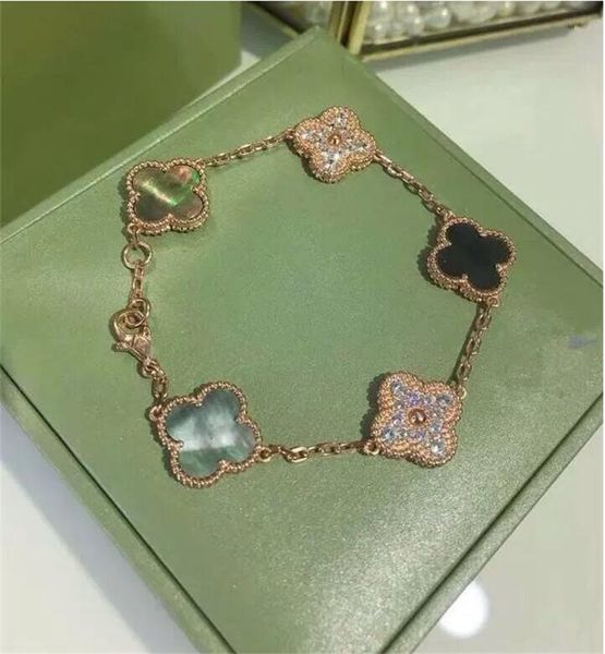 

Роскошный Дизайнер S925 Стерлингового Серебра Пять Керамический Кристалл Четыре Л