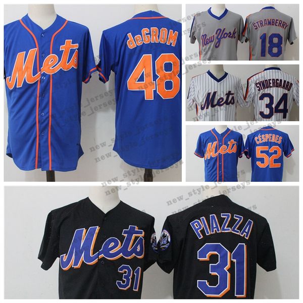 

deGrom wight Gooden 31 Piazza 48 Jacob deGrom New York jersey Mets 18 Darryl Strawberry 52 Yoenis Cespedes Baseball Jerseys