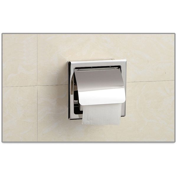 

Stainless Steel Toilet Roll Paper Box Waterproof Concealed Install Tissue Holder XHC88