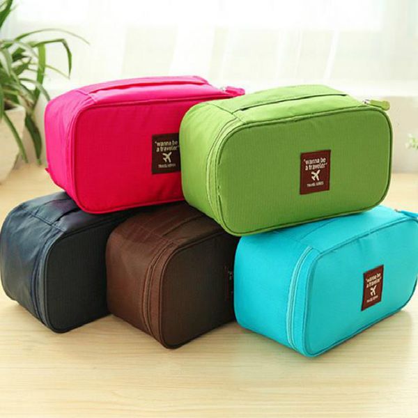 

travel cosmetic makeup bag toiletry wash storage case underwear bra bag new