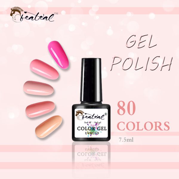 

beateal gel nail polish rainbow colors for nails art manicure uv led with base coat for poly gel varnishes, Red;pink