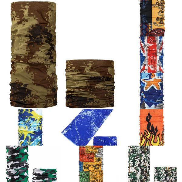 

zkq2n cycling face mask camouflage sport head scarf scarf face cover bicycle headband outdoor sports warmer neck masks dustproof, Black