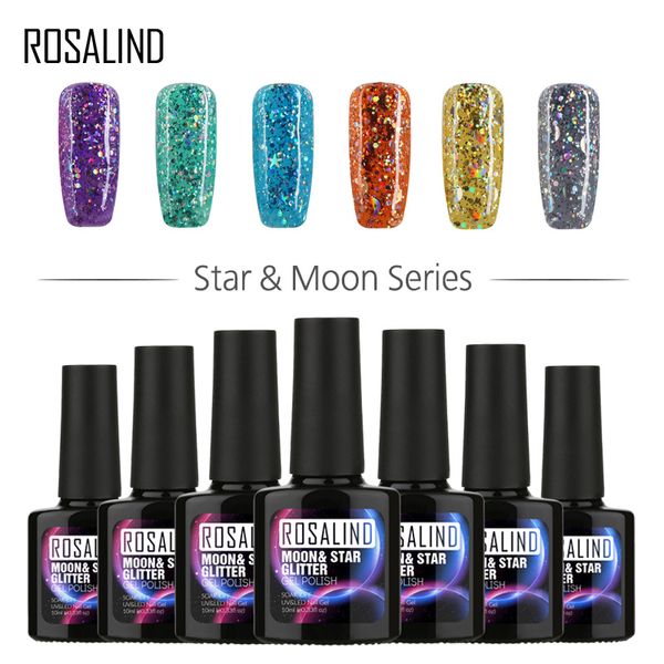 

rosalind gel 1s black bottle 10ml star&moon glitter uv&led soak-off vernis semi permanent lucky gel varnish manicure nail art