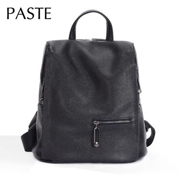 

dropship anti theft design women rucksack genuine cowhide leather female bagpack school bags for teenager girl soft back pack