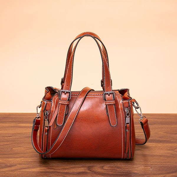 

fairy portable bag 2019 autumn and winter new korean fashion retro waxed leather diagonal shoulder bag tide