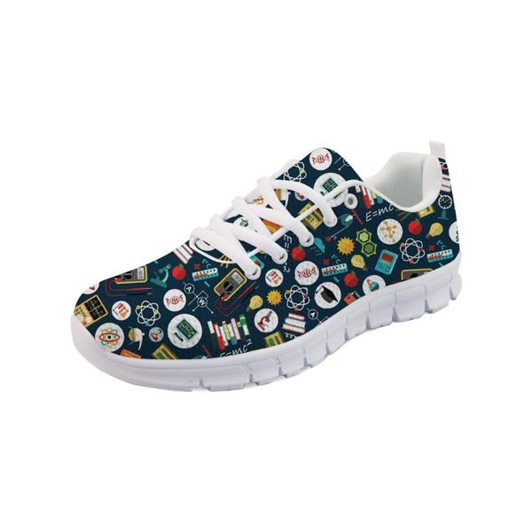 

thikin teacher appreciation printing girls sneakers black lace up air mesh walking shoe for women flat shoes custom pattern