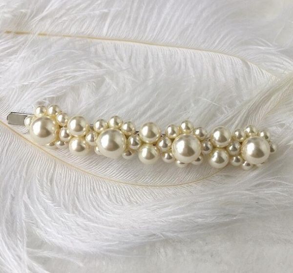 

handmade pearl luxury hair clip for women gift geometric fashion women bling bling hair clips jewelry accessories quality, Golden;silver