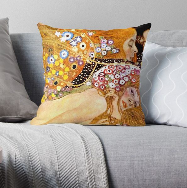 

mermaids vintage 1899 klimt painting print pillow covers cases pattern nordic cover cushion pillowcase square print pillow case